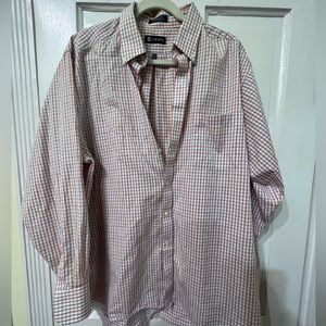 Mens Chaps bottom down shirt, Orange and Blue striped size 17-17.5 (34-35).